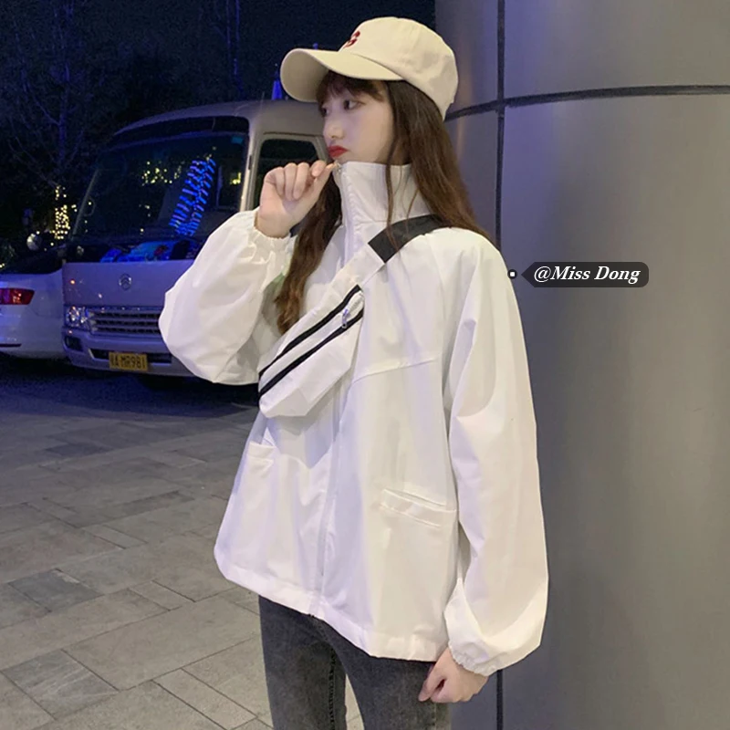 

White sunscreen Jacket Women's summer 2022 new Korean loose casual thin cardigan jacket ins fashion