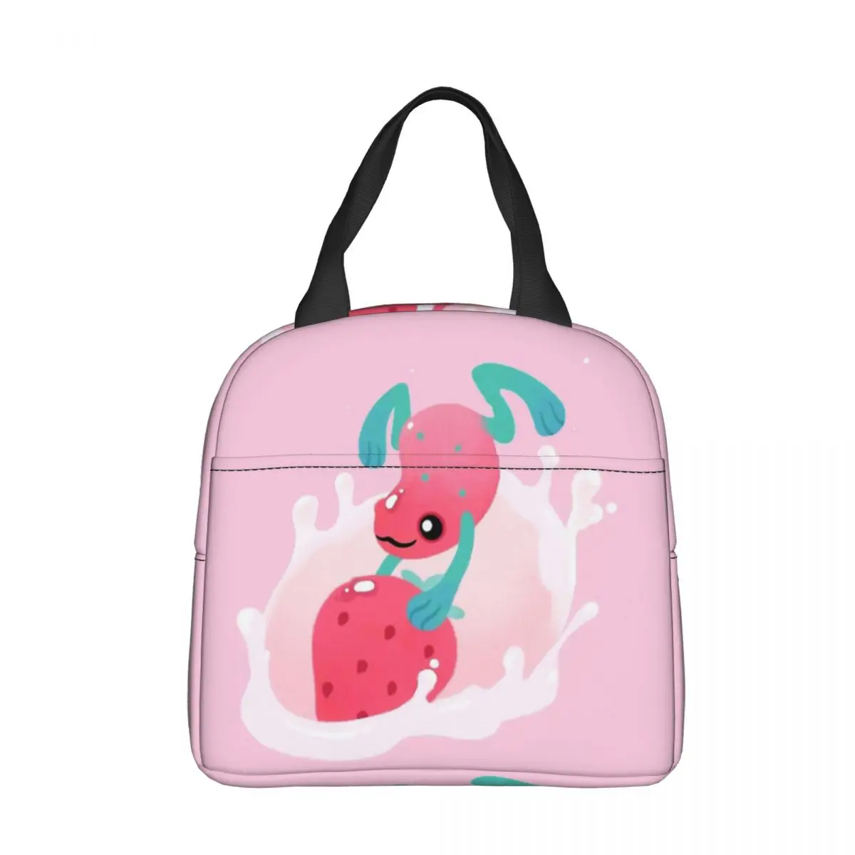 

Strawberry Poison Milk Oxford Cloth Portable Bags Fruit School Trip Lunch Hiking Debris Cooler Food Handbags