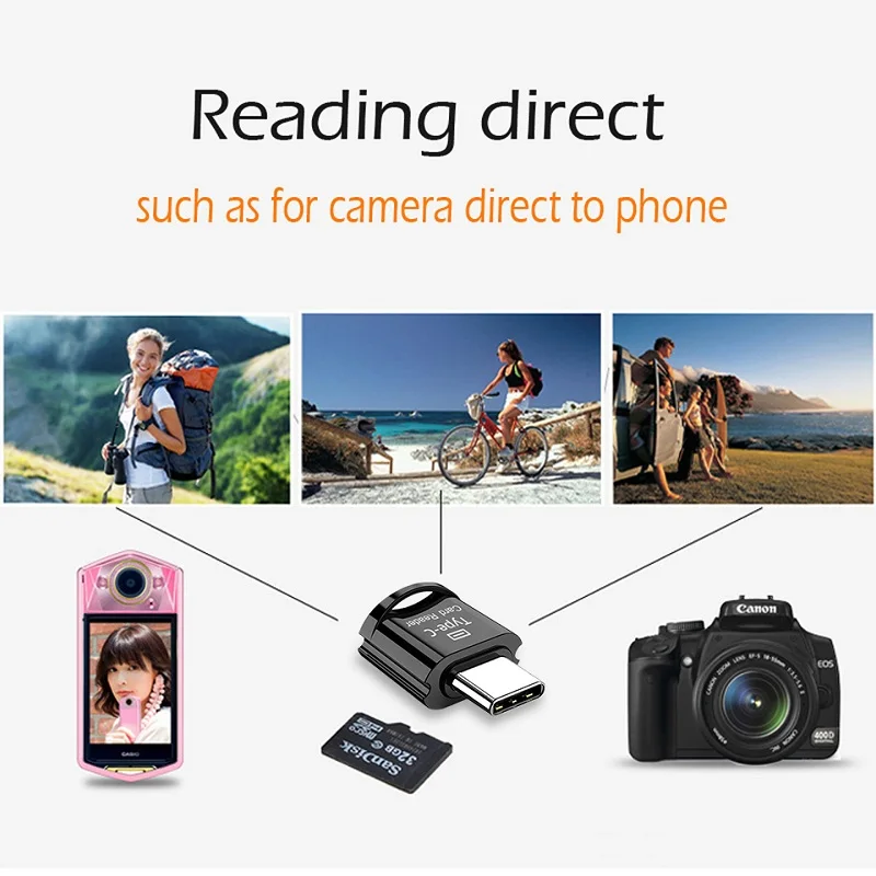 Адаптер OTG с Type C на Micro-SD TF Смарт устройство для чтения карт памяти Samsung Huawei адаптер