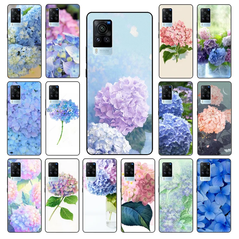 

Blue Hydrangea flower Phone Case for VIVO V21e V20 SE V2023 V15 Pro V21 V17 Neo 1819 1915 1907 1906 X60 Pro X51 X50