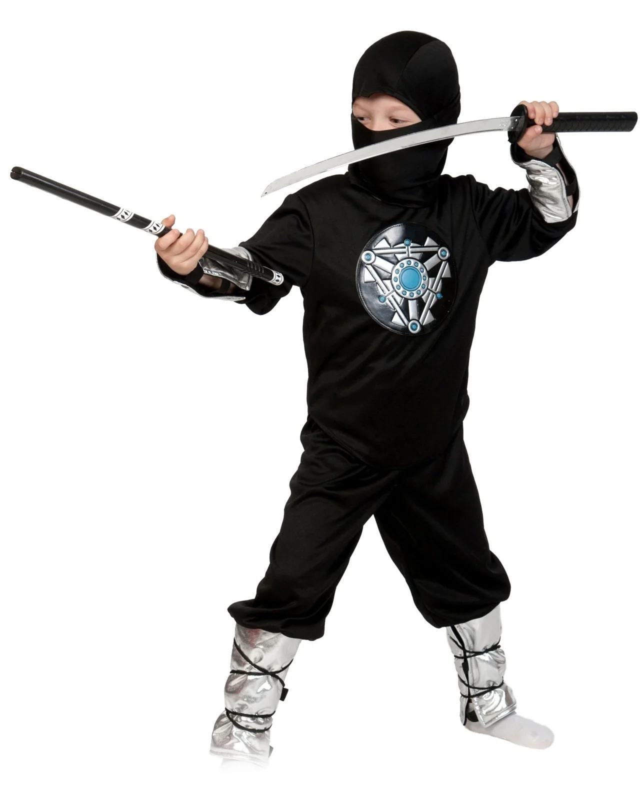 Карнавалофф Карнавальный костюм Ниндзя чёрный ЛАЙТ с мечом |