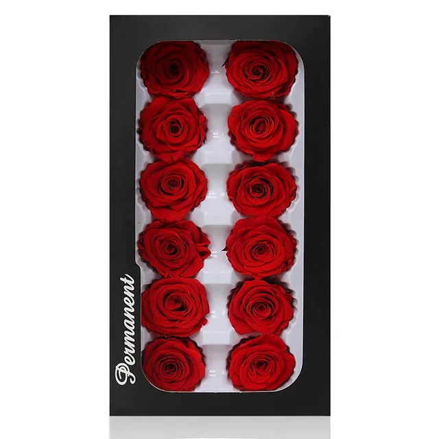

12 pcs/lot 3-4CM Diameter Preserved Flowers Immortal Rose Flower Mothers Day Gifts DIY Eternal Life Flower Material Gift Box