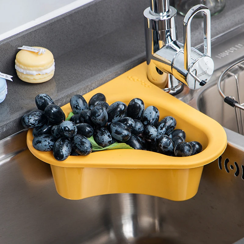 

Kitchen Accessories Triangle Drain Rack Leftovers Filter Sink Swan Drain Basket Fruit and Vegetable Drain Basket Sink Strainer