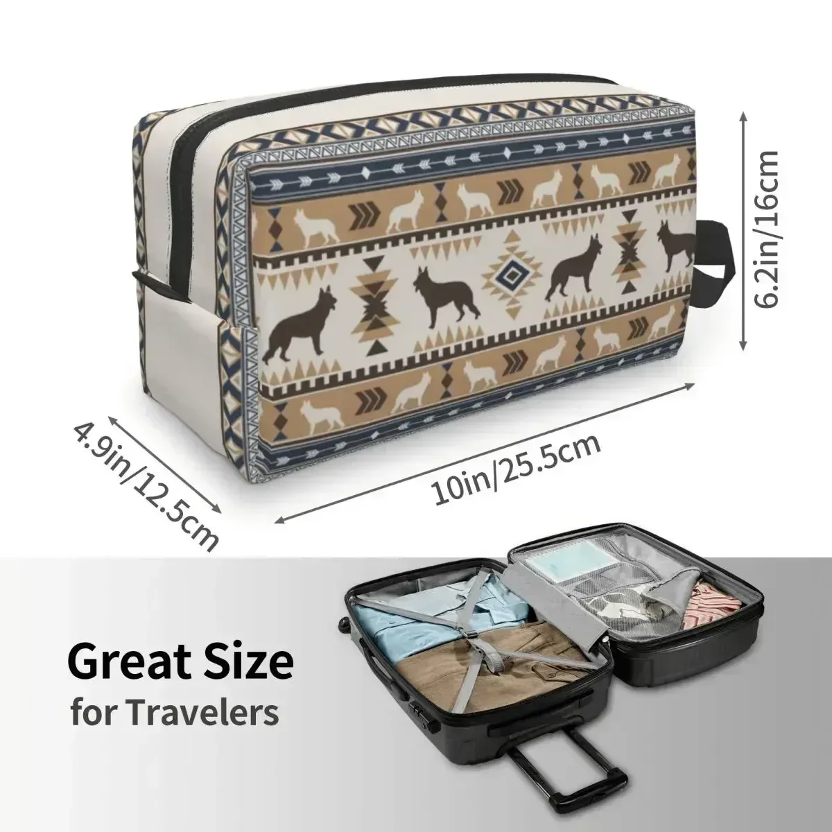 Дорожная сумка для туалетных принадлежностей в стиле бохо собак немецкая