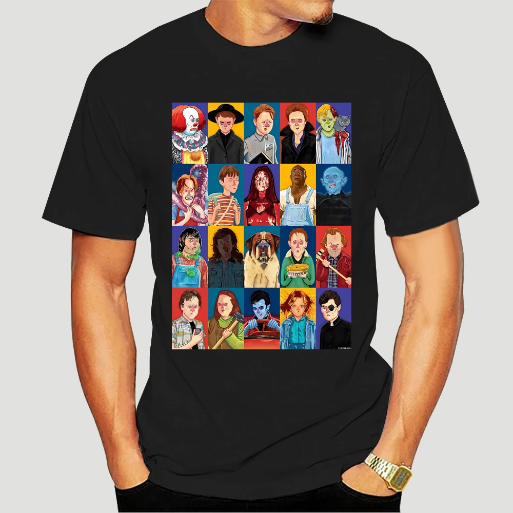 

IT movie T Shirt Men's stephen king printed High Quality clown Tops Tees fear halloween pennywise Custom male t-shirt 2805X