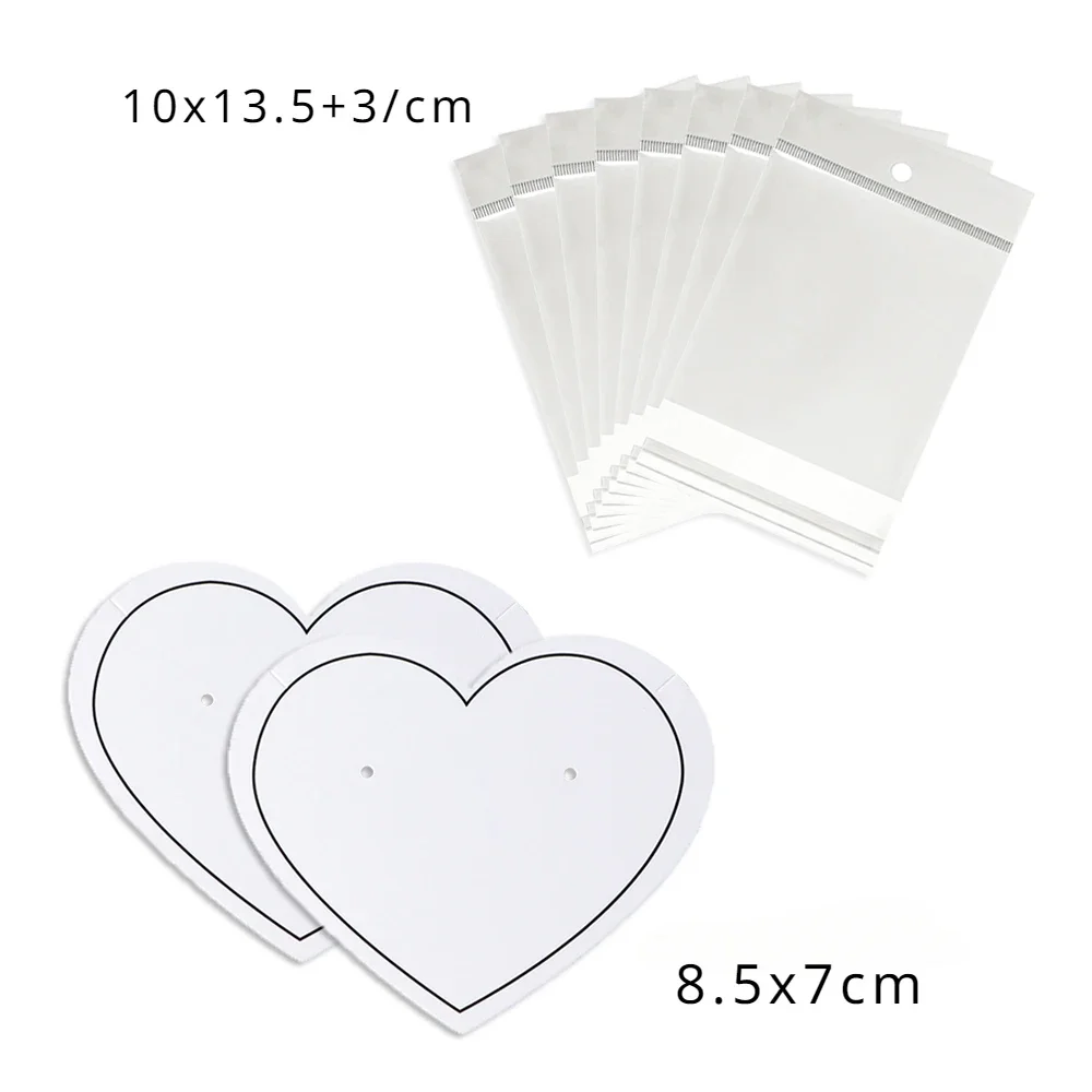 50 шт. прозрачные пластиковые пакеты в форме сердца 8 5x7 см