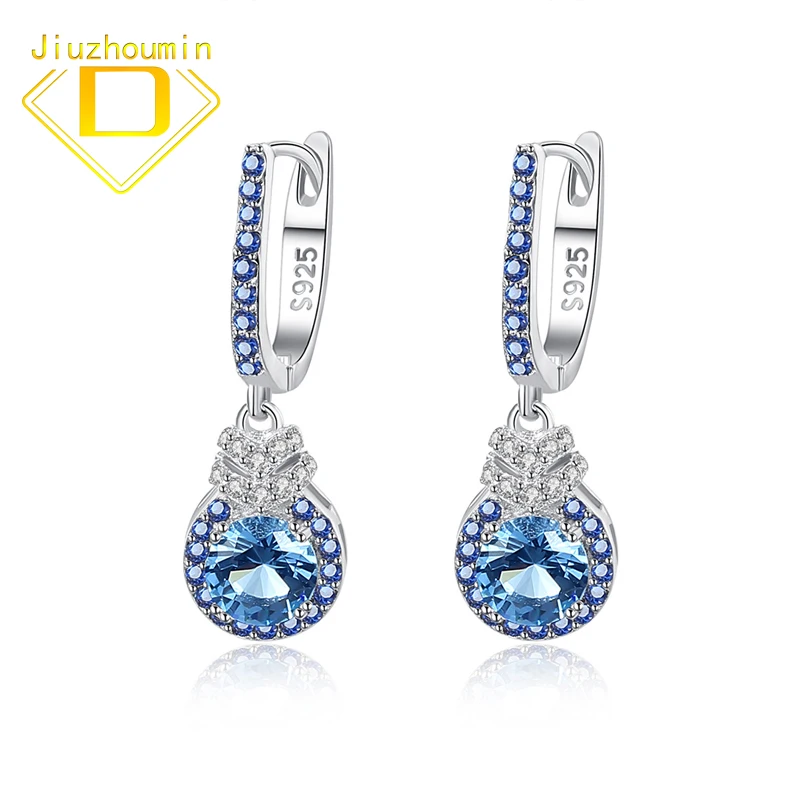 

Женские серьги-Клипсы из серебра 925 пробы, с синим сапфиром