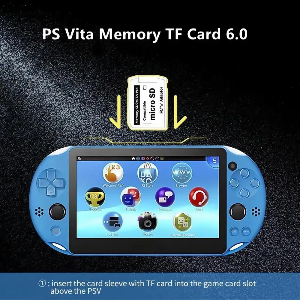 Для карты памяти PS Vita версия TF 6 0 SD 2VITA игровой слот для карт PSV 1000 2000 адаптер 3.65