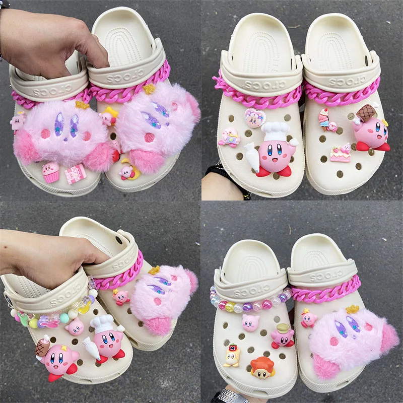 

14 Styles Anime Figure Kirby 3D Shoe Buckle Set Kawaii Cartoon Plush Kirby Charm Shoe Chain Hole Shoes Diy Accessories Girl Gift