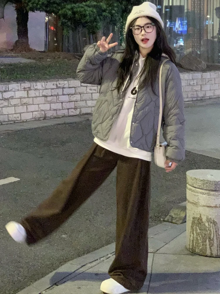 Осень-зима 2024 новая легкая стеганая куртка на хлопковой подкладке женская