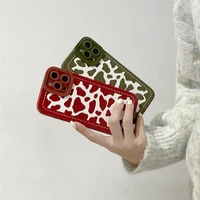 HOT Cute Cow Print Pattern Phone Case For iPhone Pro Max plus Max Cover Fashion Leather Silicone Soft Cases