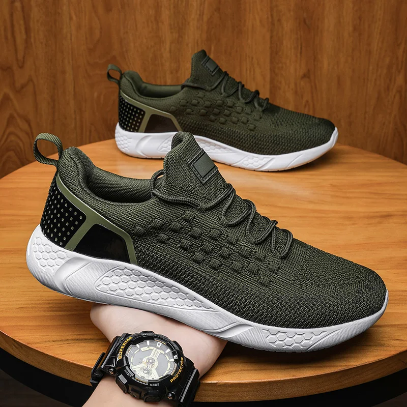 

Кроссовки мужские легкие сетчатые, Повседневная Уличная обувь, дышащие, для бега, тенниса, модные спортивные, черные