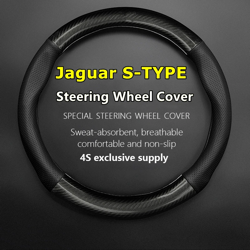 

Leather Cover For Jaguar S-TYPE Steering Wheel Cover Leather Fit S Type 3.0 R 4.2 2004 2006 2007