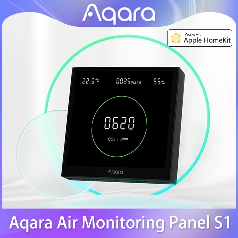 

Новинка 2023, всенаправленная панель контроля воздуха Aqara S1, CO2 PM2.5, контроль температуры, работает с приложением Aqara Home Homekit