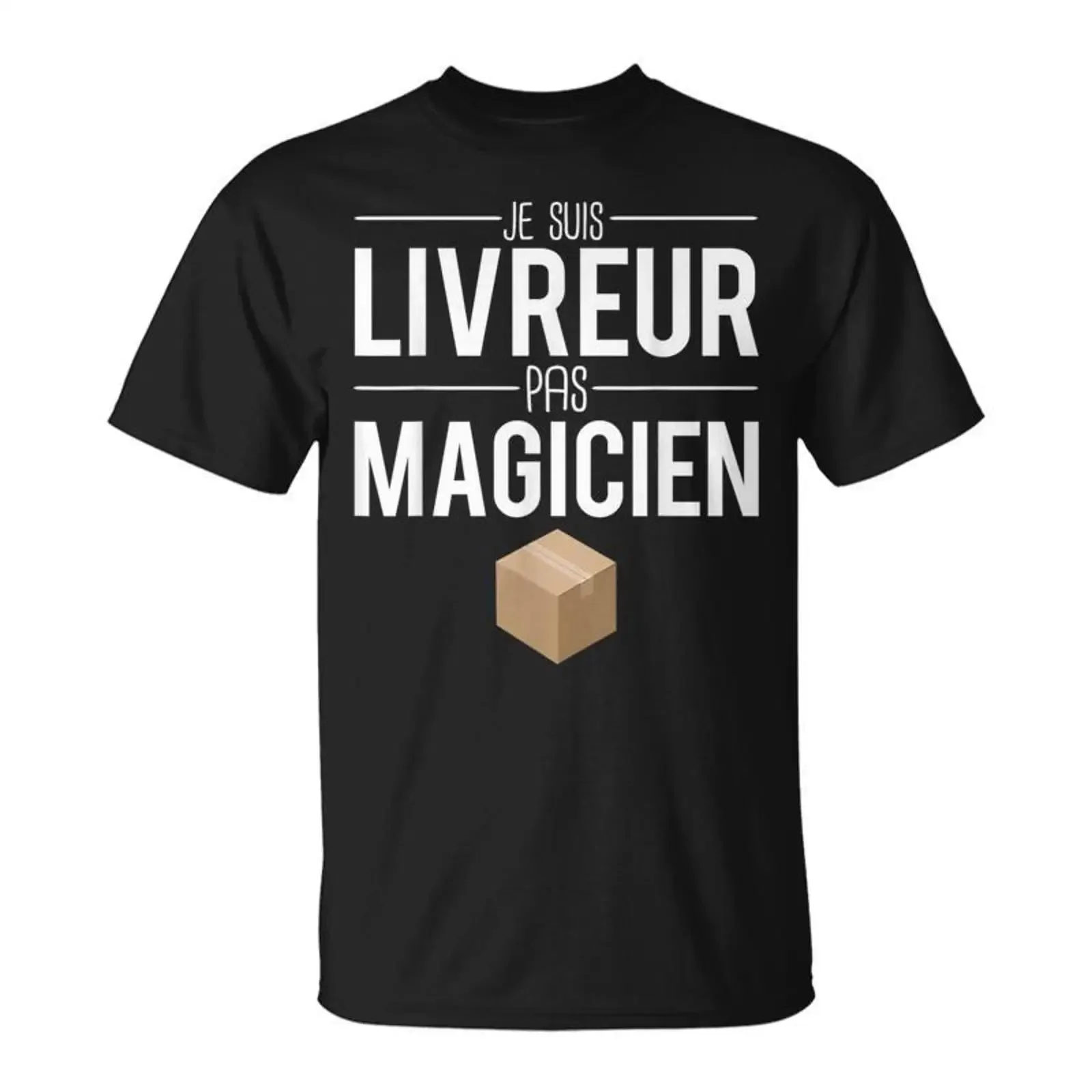 Фото Футболка Jeuis Livreur Pas Magicien Meilleur Humour T-Shirt Cadeauxyz, винтажная, с эффектом потертости, эластичная, удобная, мужская, мягкая, модная, с графическим принтом №1