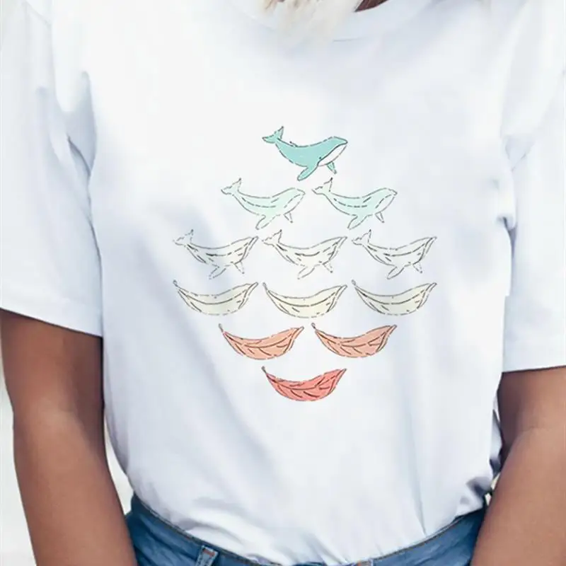 

Женская футболка с коротким рукавом и круглым вырезом, с принтом