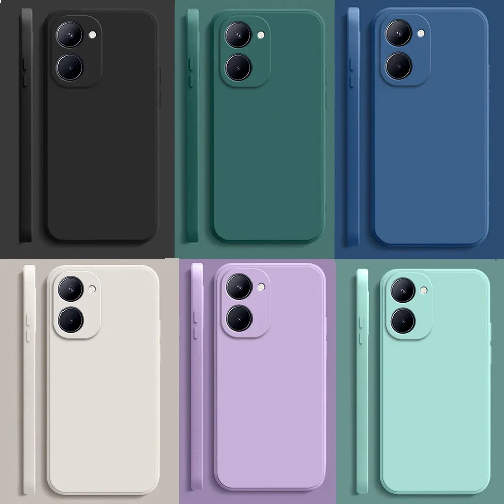 Фото Однотонный Ультратонкий матовый чехол для телефона Vivo Y03 Y18 Y18S силиконовый мягкий чехол из ТПУ №1