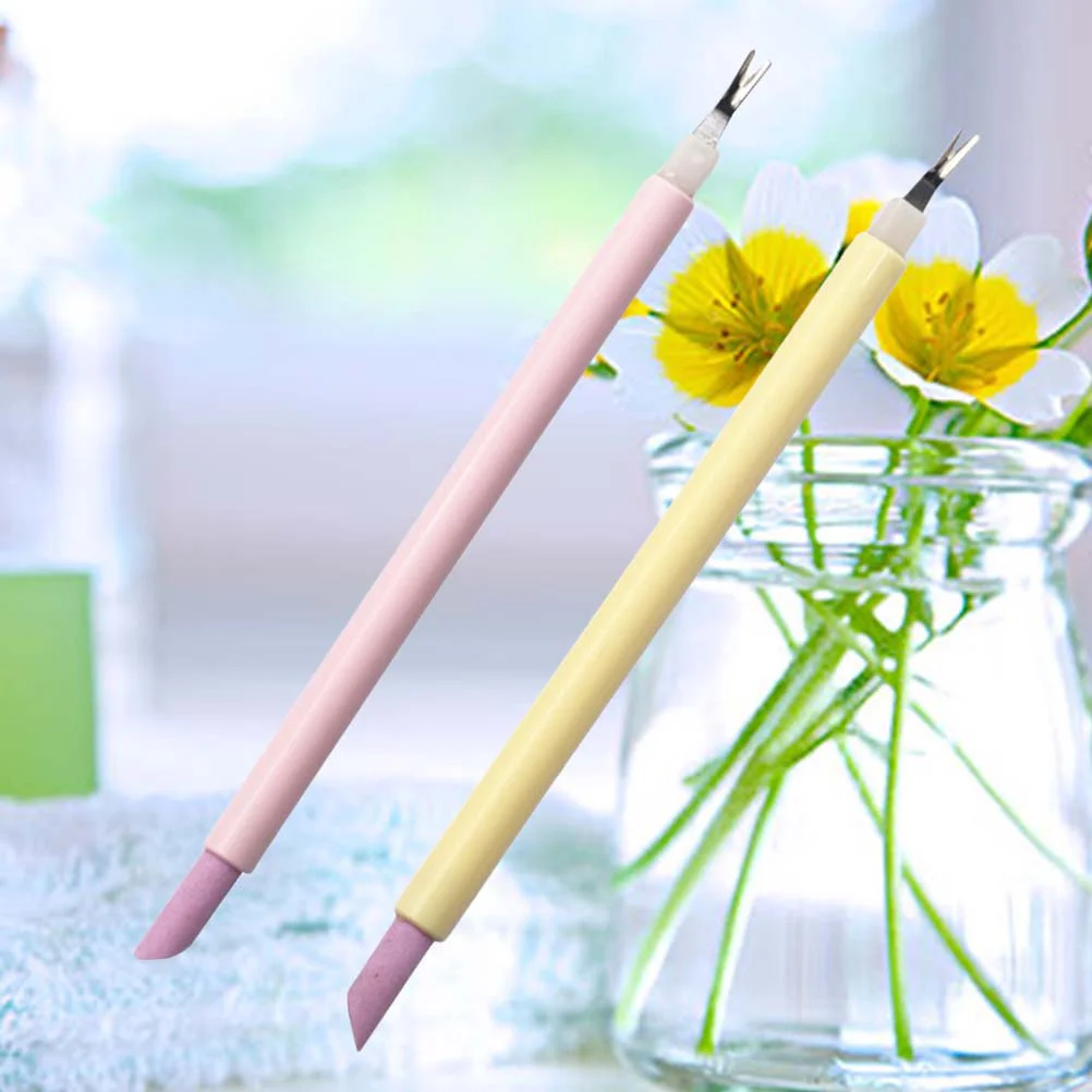 

Cuticle Dead Skin Fork Remover Trimmer Manicure Pusher Tools Callus A Removal Nail Care Stick Wooden Clippers Stone File Set