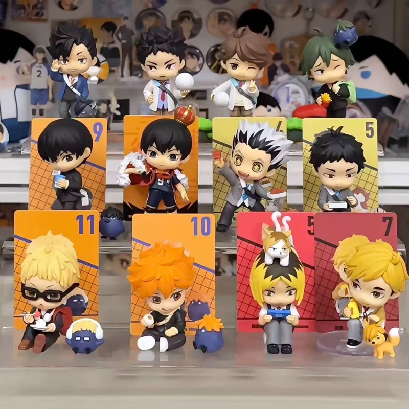Фото Оригинальный POP MART HAIKYU!! Серия OFF-COURT VIBES: Сюрприз-бокс, фигурка-украшение для сумки, декор для дома, настольная загадочная коробка, игрушки-сюрпризы, кукла №3