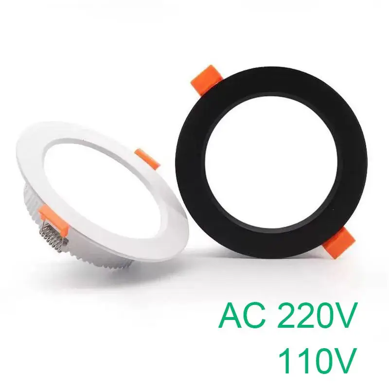 

AC110V 220V LED Downlight Ceiling Light Spotlight 3W 5W 7W 9W 12W 18W recessed grille ultra-thin downlight round black white