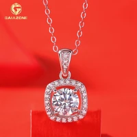 gaiazone sparkling 1ct d color real moissanite pendant necklaces for women solid silver 925 fine jewelry necklace birthday gift