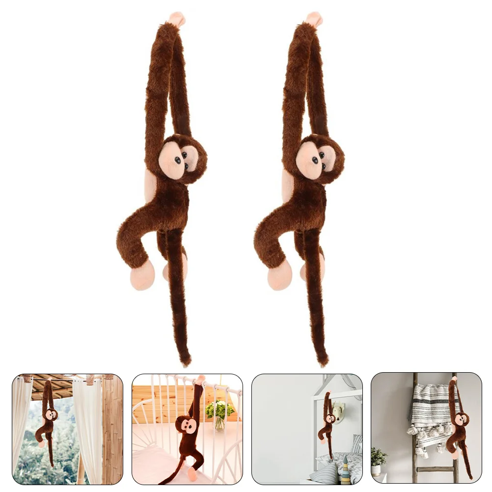 

70cm Long-Armed Monkey Shaped Plush Toy Long Arm Tail Soft Stuffed Hanging Doll Toy Curtain Pendant Birthday Gift For Kids