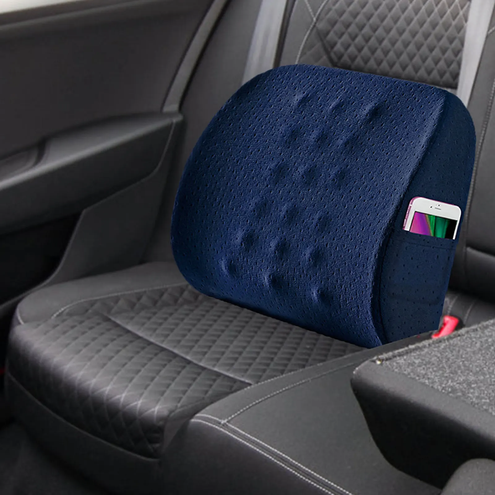 

Memory Foam Travel Car Back Cushion Orthopedic Massage Seat Mat Chair Office Nap Pad car cushion back pillow
