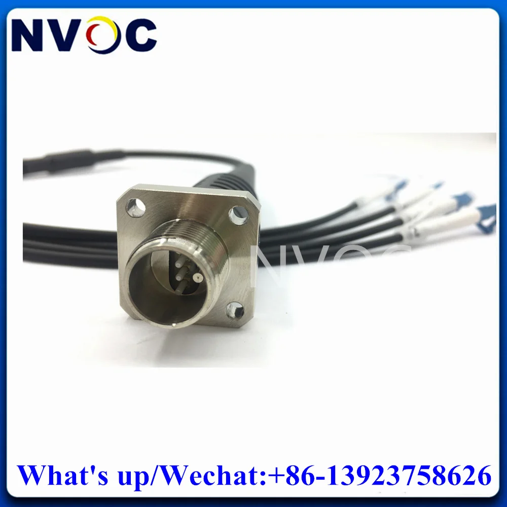 4-жильный одномодовый бронированный кабель черный из ТПУ 50 см квадратный