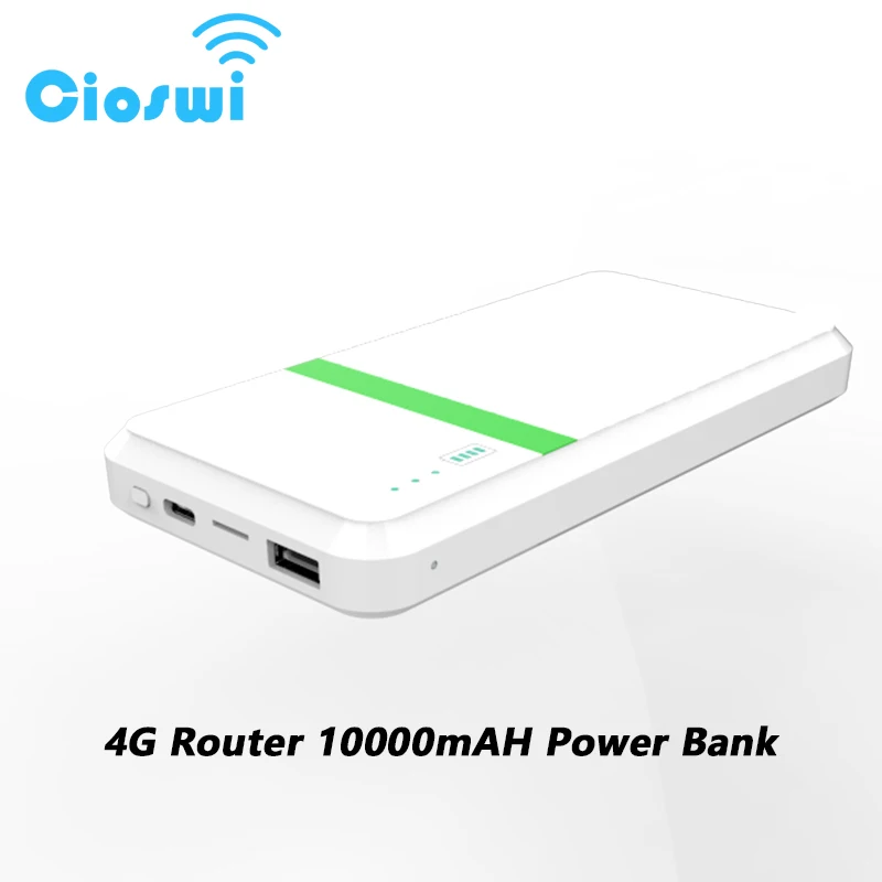 Карманный Wi-Fi роутер 300 Мбит/с 4G модем CAT4 LTE 2 SIM-карта внешний аккумулятор 10000 мАч