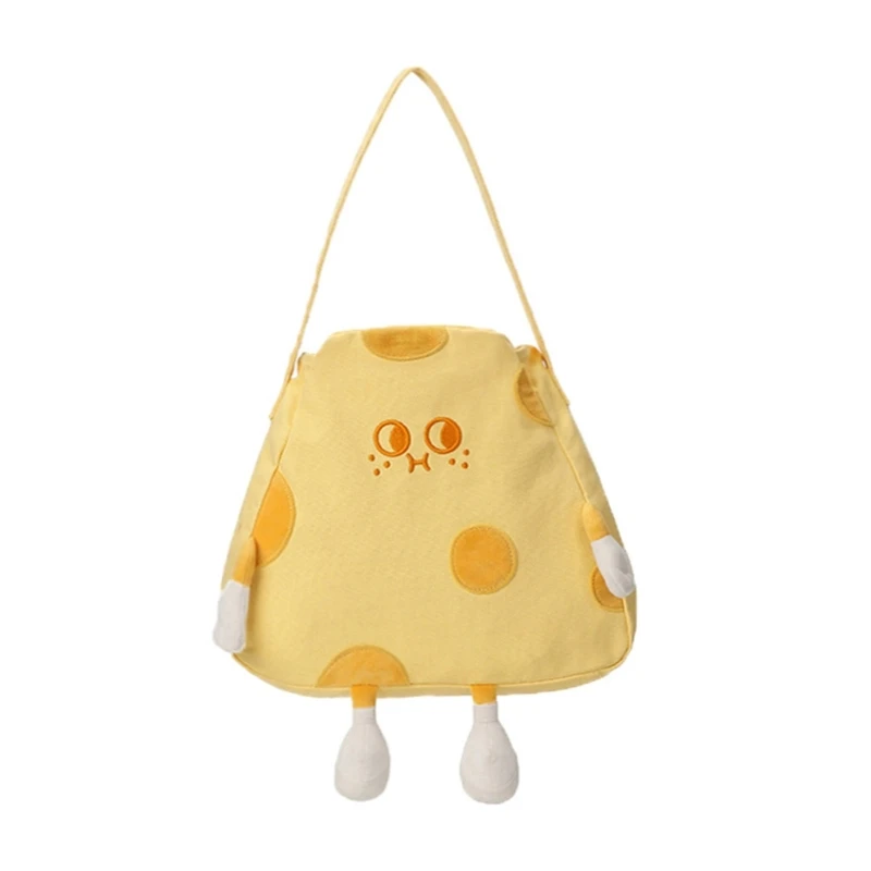 

Womens Cheese Doll Handbag Super Cute Diagonal Bag Cartoon Cheese Pattern Shoulder Bag Shopping Dating Bag for Spring