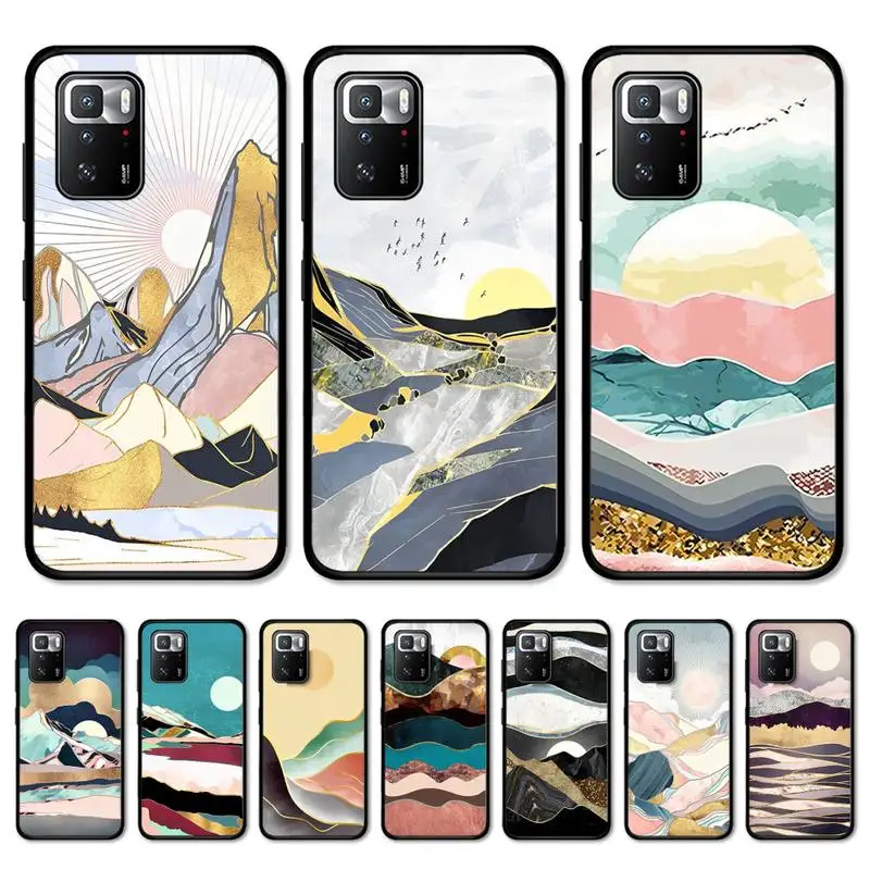 

Mountain Marble Moon Phone Case for Redmi 5 6 7 8 9 A 5plus K20 4X S2 GO 6 K30 pro