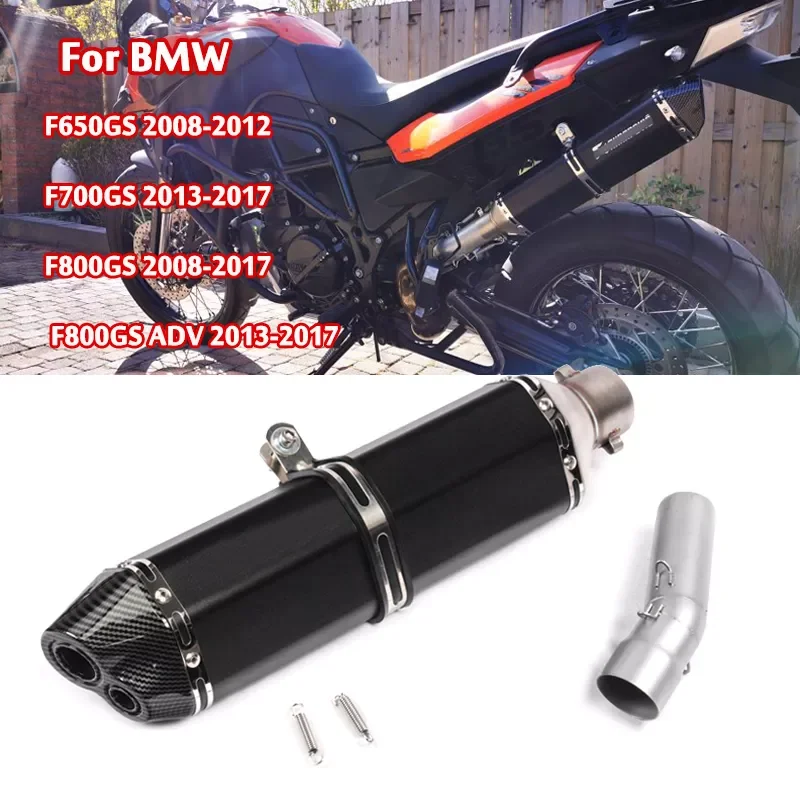 

NEW2023 for BMW F650GS F700GS F800GS F800GS ADV 2013-2017 Exhaust Mid Pipe Connect Link Tube Slip On 470mm Muffler End Tips Moto