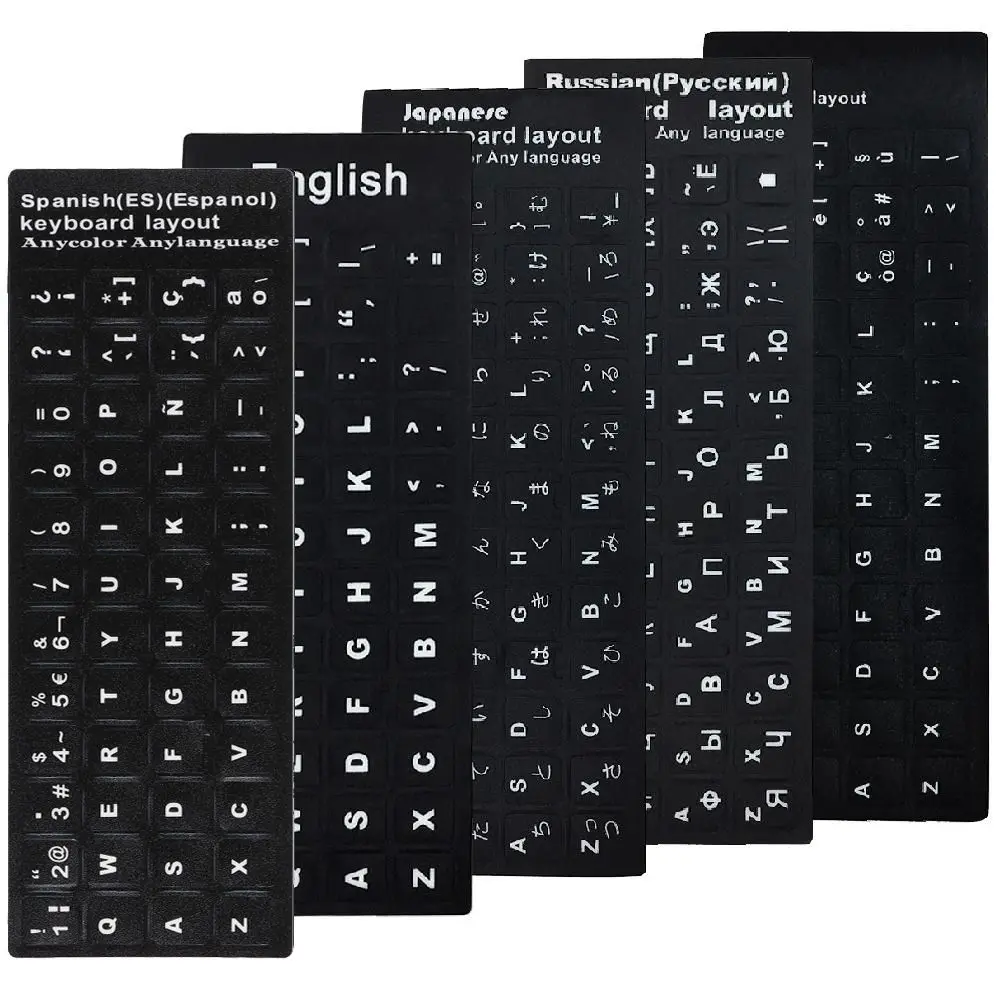 

Russian French English Arabic Spanish Portuguese Hebrew Keyboard Stickers Letter Alphabet Layout Sticker For Laptop Desktop PC