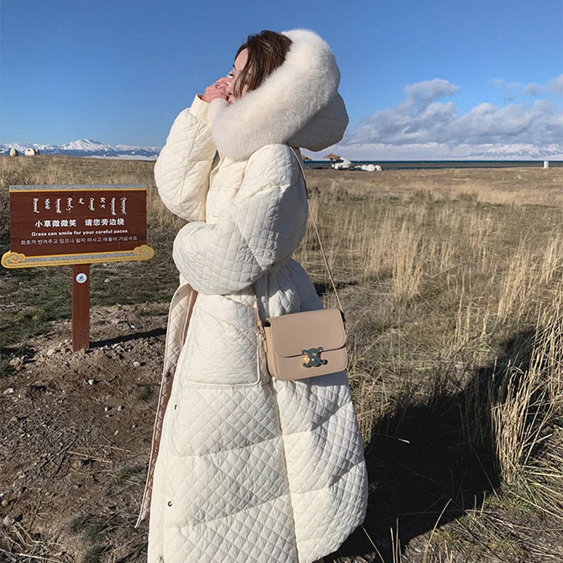 Over-knee Cotton-padded Jacket Women's New Ultra-long Bread Was Thinner Students To Ankle Down Cotton-padded Jacket