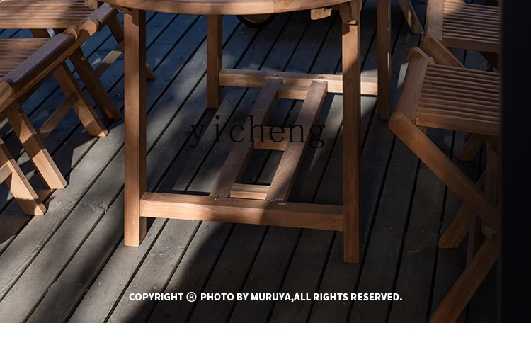 Складной деревянный обеденный стол ZF из массива тика