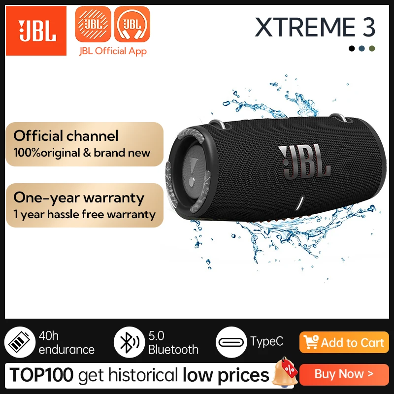 

JBL Xtreme 3 беспроводной Bluetooth 5.1 динамик Xtreme3 мощный бас-звук портативный наружный динамик IP67 водонепроницаемый аккумулятор на 15 часов