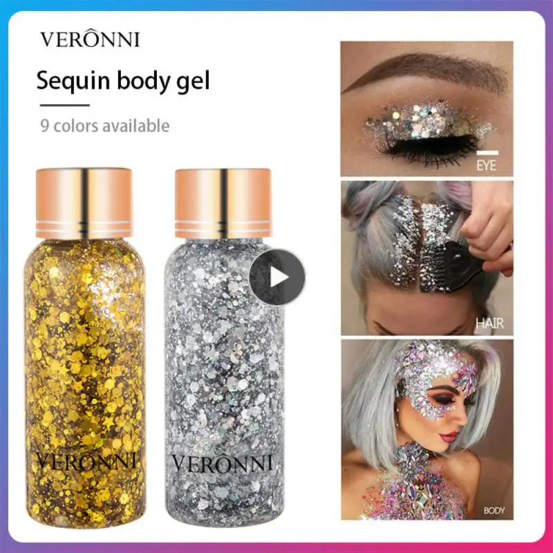 

Holographic Mermaid Glitter Eyeshadow Gel Body Face Eye Liquid Loose Sequins Pigments Makeup Cream Festival Gems Pigment 30g