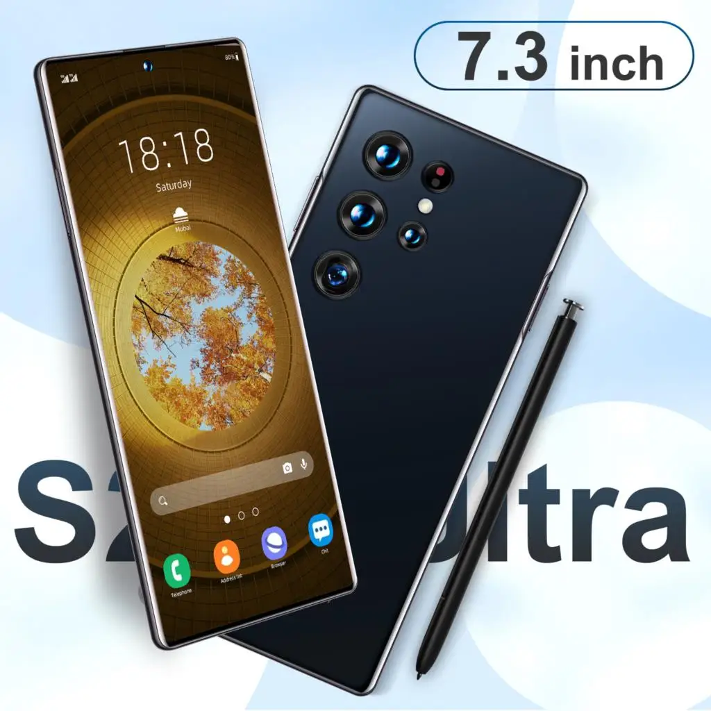 global version s22 ultra smartphone 7 3 inch 16gb1tb cellphones 7300mah 4g 5g network unlocked 100mp carema mobile phones free global shipping