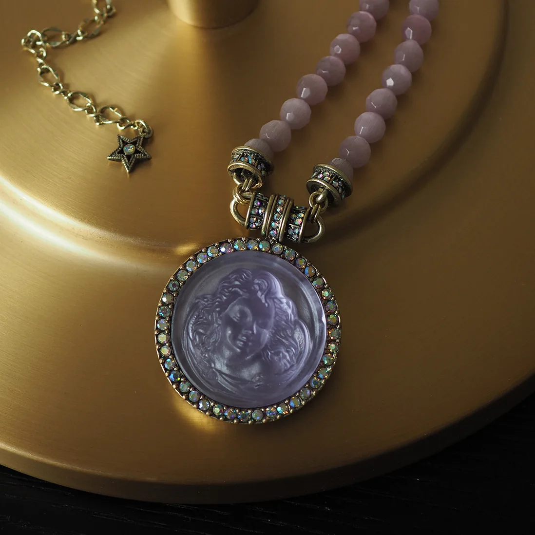 

Sleep Angel Purple Opal Vintage Necklace for Women