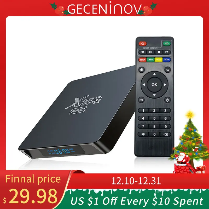 

X96Q PRO Smart TV BOX Android 10.0 4k Brasil 2.4g Wifi 1080P Allwinner H313 Frete Gratis Para Brasil BoitierTv Box