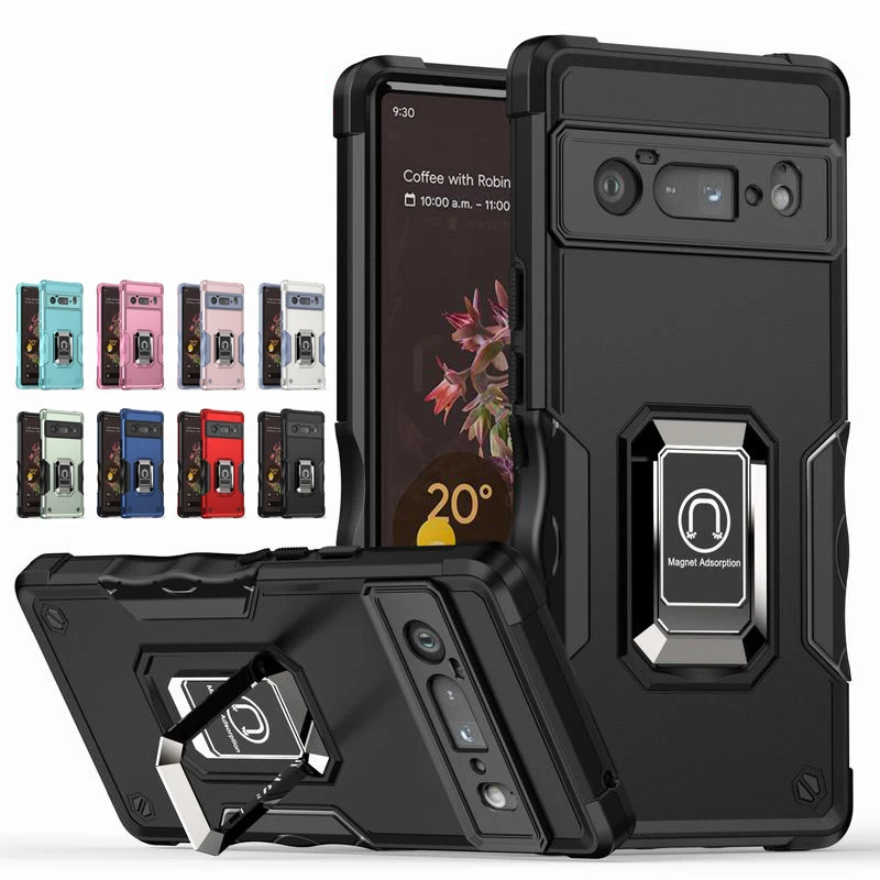 Military Full Protection Armor Case For Google Pixel 6 Pro Cover PC Hard Bumper Ring Back Pixel6 Magnet Adoption Car Mount |