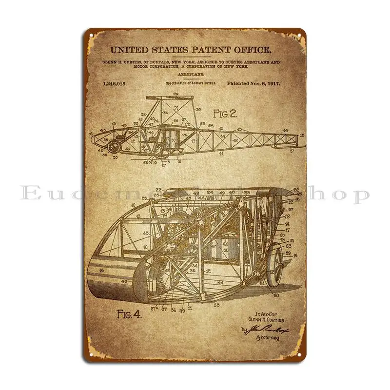 

Airplane Patent Metal Plaque Poster Kitchen Design Vintage Cinema Garage Tin Sign Poster