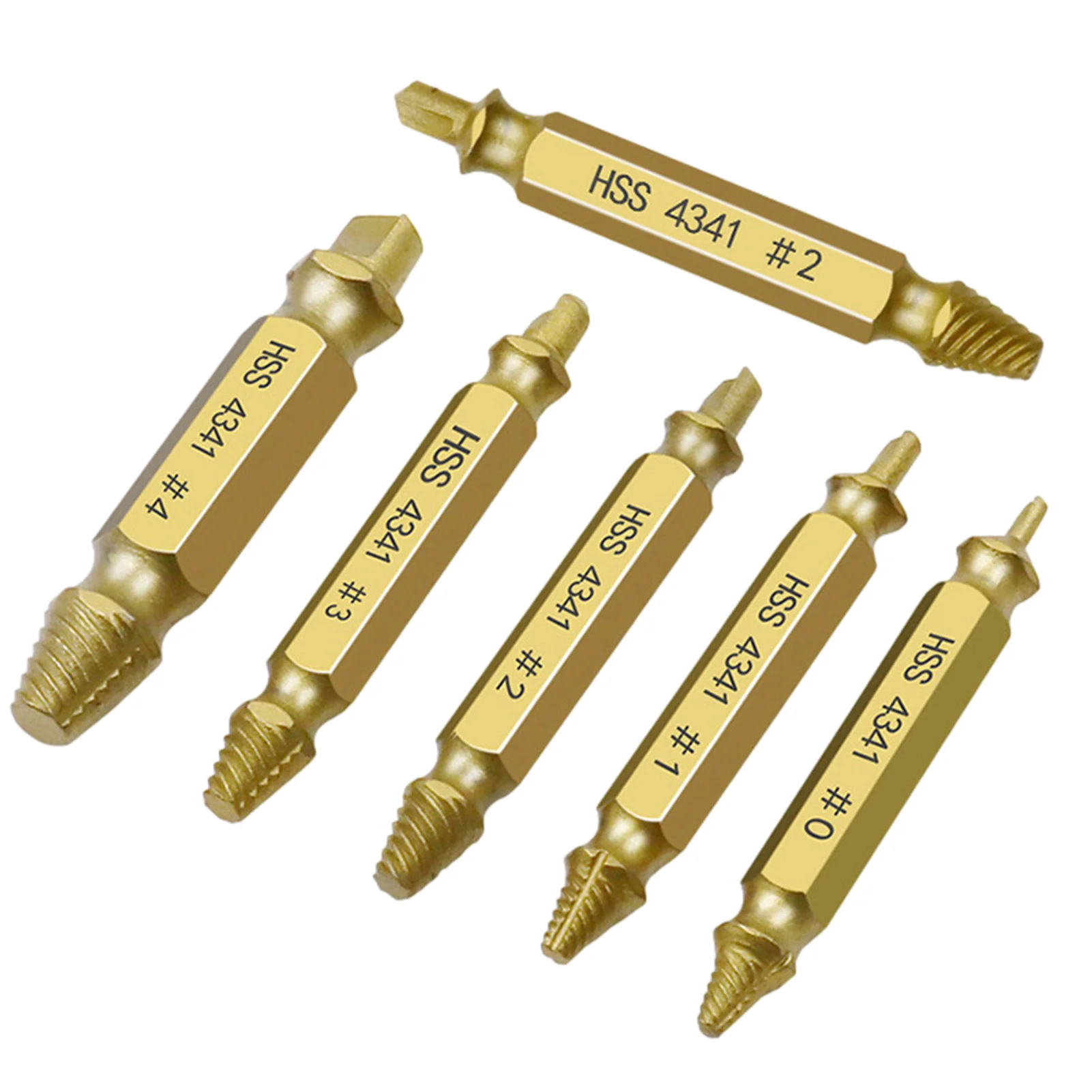 

Damaged Screw Extractor Kit HSS 4341 6 PCS High Speed Steel Alloy Screw Extractor Set Remover For Common Sizes Of Damaged Broken