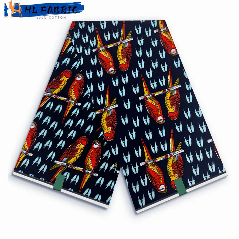 

Африканская восковая Ткань 6 ярдов, настоящий воск в нигерийском стиле, квадратная ткань, Голландская Ткань, 100% хлопок для шитья