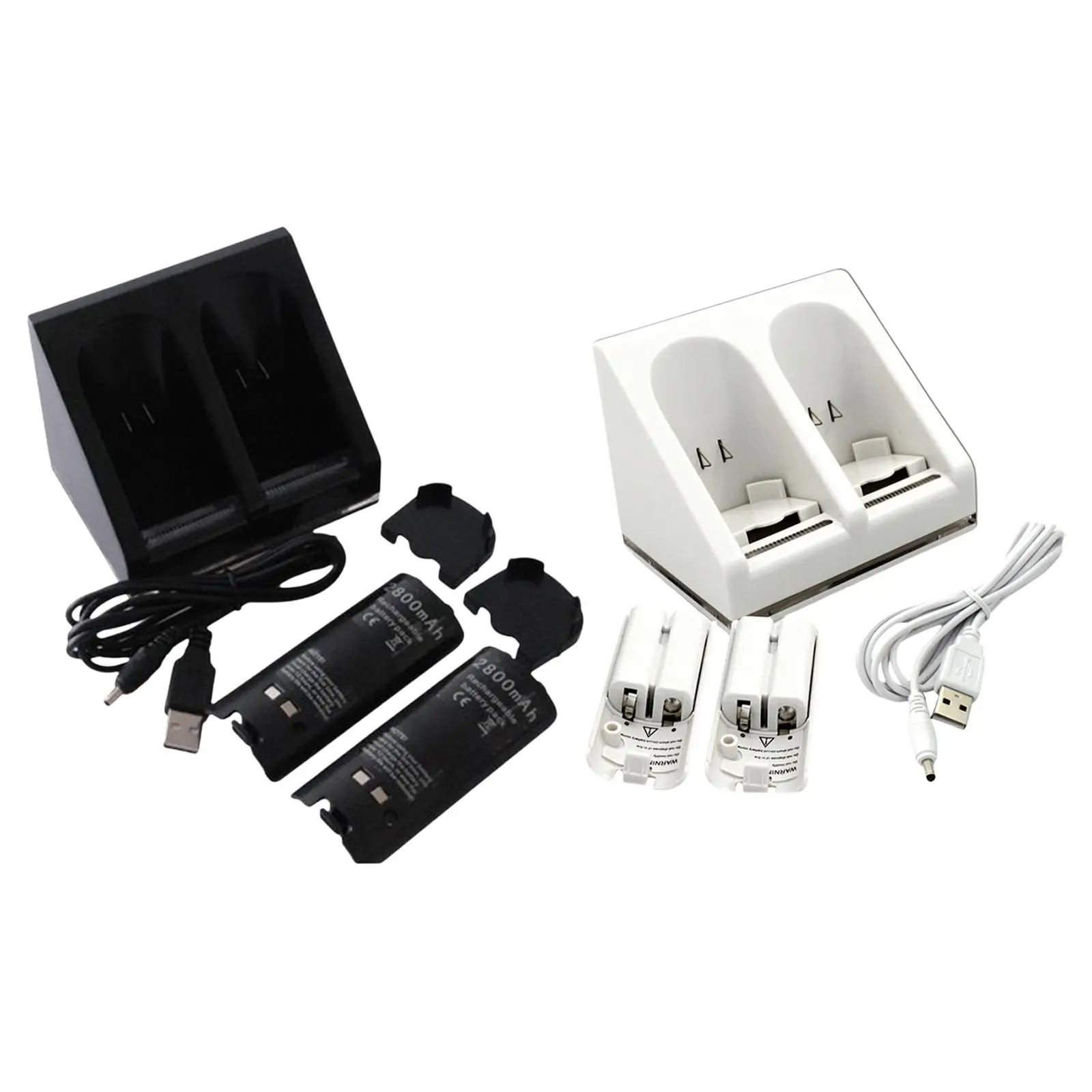2 Port Charging Dock Rechargeable 2800mAh Batteries Charger for Wii Game Console Game Accessories images - 6