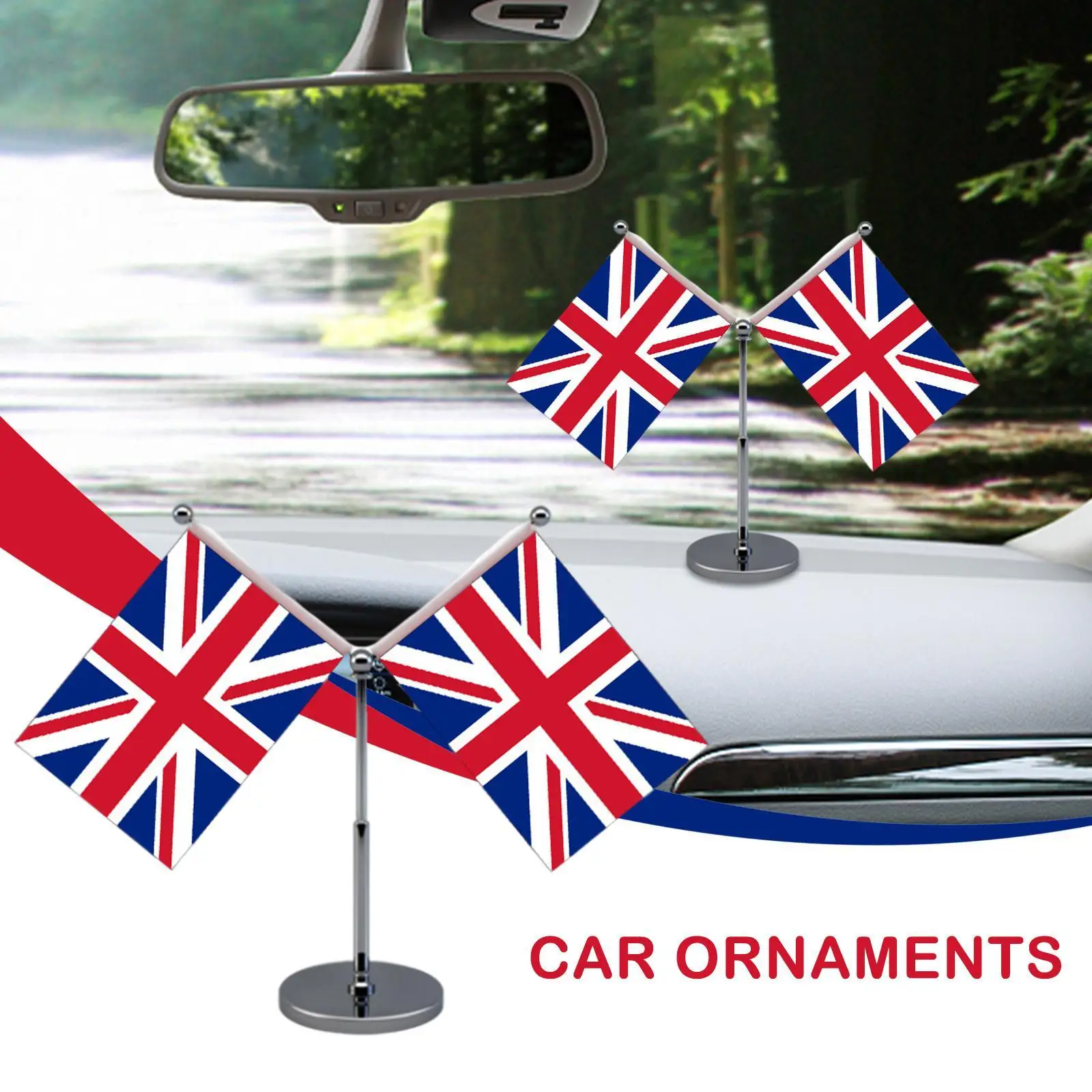 

Car Interior Decoration UK Flag Creative Auto Ornament Dashboard Queen's 70th Anniversary Car Flag Car Accessories