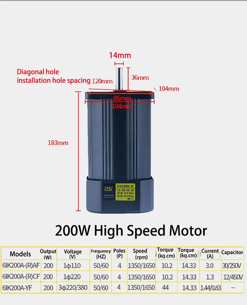 RV40 110 В 200 Вт червячный мотор-редуктор переменного тока с редуктором скорости