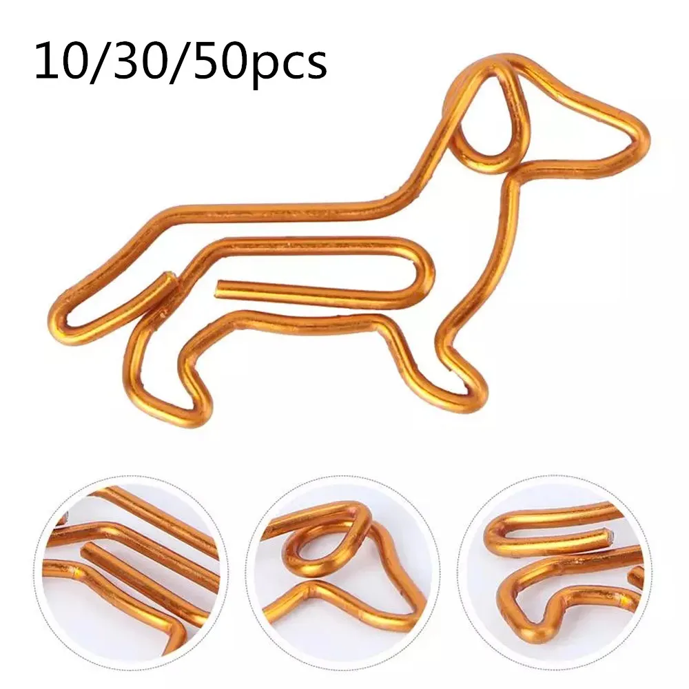 

2022 Cute Style Golden Dachshund Paper Clips Cartoon Creative Customization Special-Shaped Gold Paper Clip (Orange)