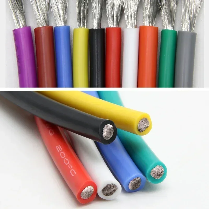 1 м/5 м ультрамягкий силиконовый провод 30 28 26 24 22 20 18 16 15 14 13 12 10 AWG