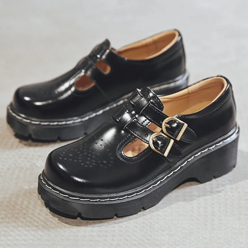 

Туфли-лодочки женские с круглым носком, на платформе и Т-образном ремешке